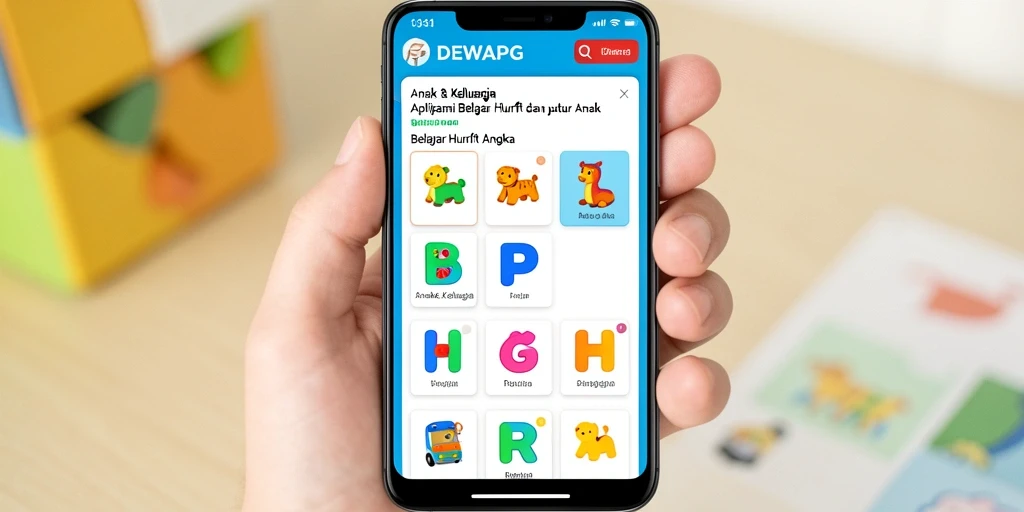 Tampilan antarmuka DEWAPG yang menarik untuk anak-anak.