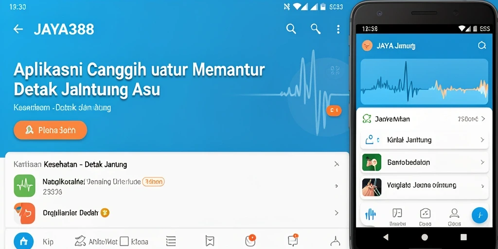 Tampilan antarmuka JAYA388 dengan fitur pemantauan Detak Jantung.