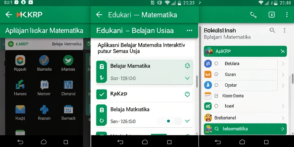 Tampilan utama KAKRP dengan fitur interaktif dan pilihan latihan soal.