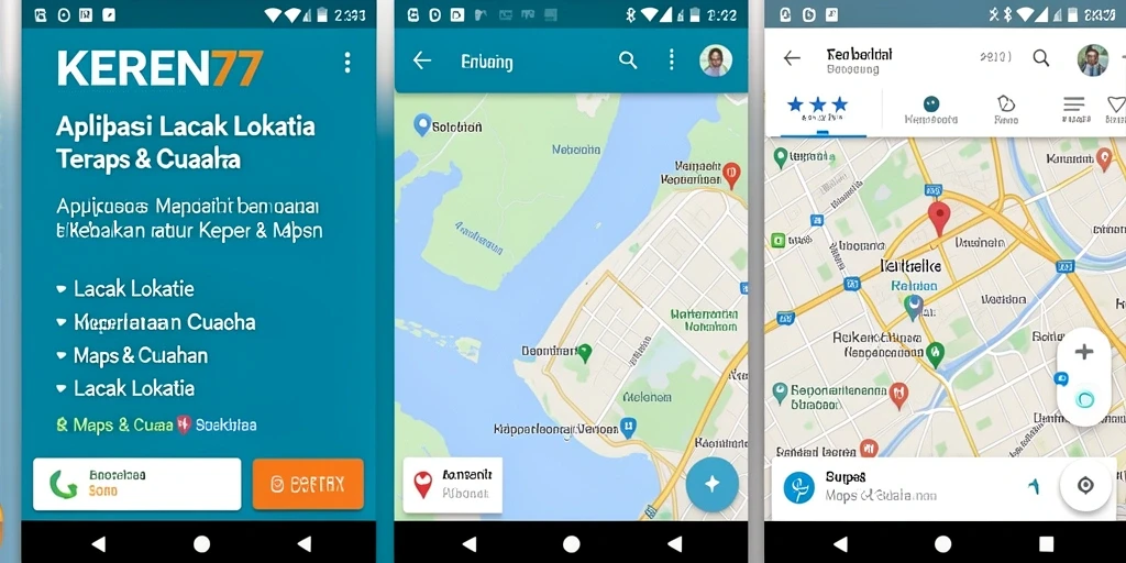 Antarmuka aplikasi KEREN77 menampilkan fungsi lacak lokasi secara jelas.