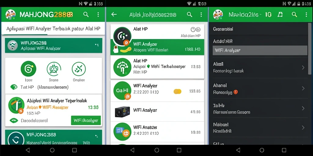 Screenshot utama MAHJONG288 menampilkan antarmuka WiFi Analyzer yang informatif.
