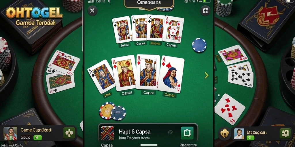 Antarmuka menarik dari game Capsa OHTOGEL yang interaktif.