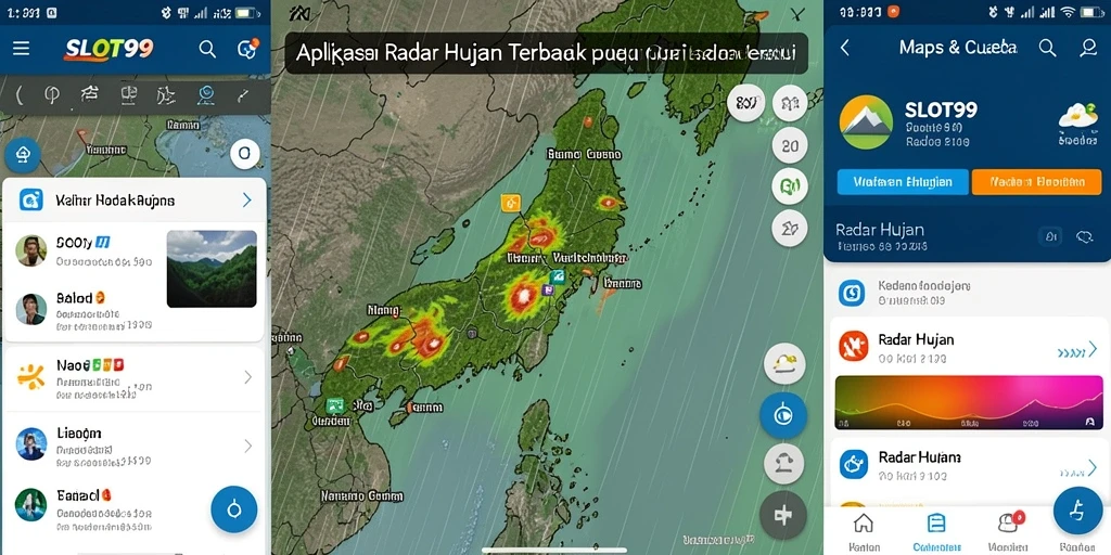 Antarmuka aplikasi SLOT99 menampilkan radar hujan dengan jelas dan informatif.