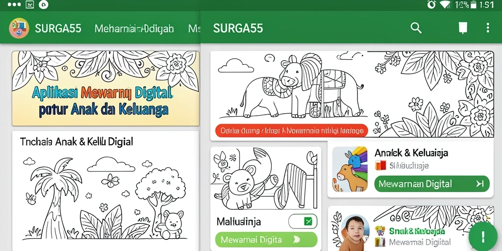 Antarmuka SURGA55 yang menarik untuk mewarnai.