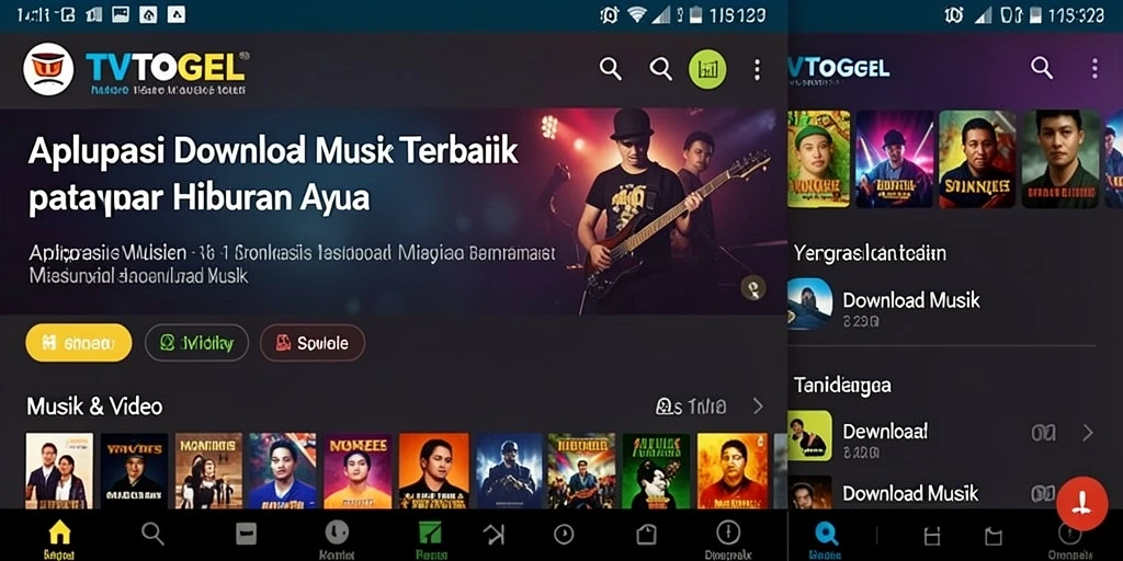 Tampilan antarmuka aplikasi TVTOGEL yang menarik dan mudah digunakan.